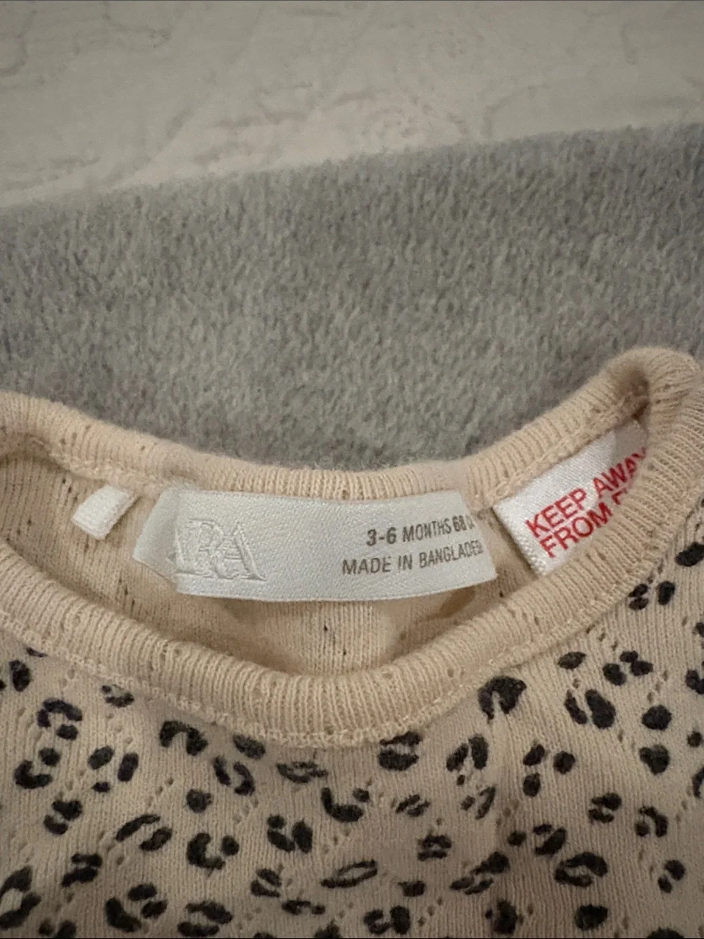 Zara Baby Girl Beige and Black Leopard Print Kids Set - Size 3 to 6 Months